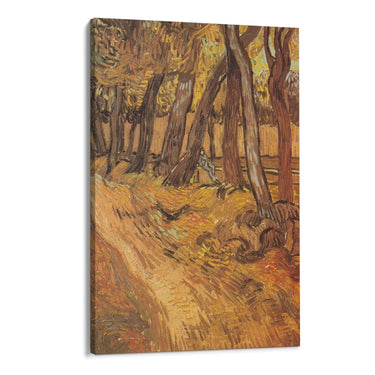 Quadro Stampa su Tela The garden of the hospital Saint Paul with figure, Vincent Van Gogh - CupidoDesign
