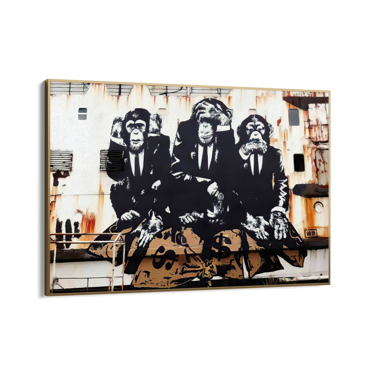 Tres monos de negocios, Banksy