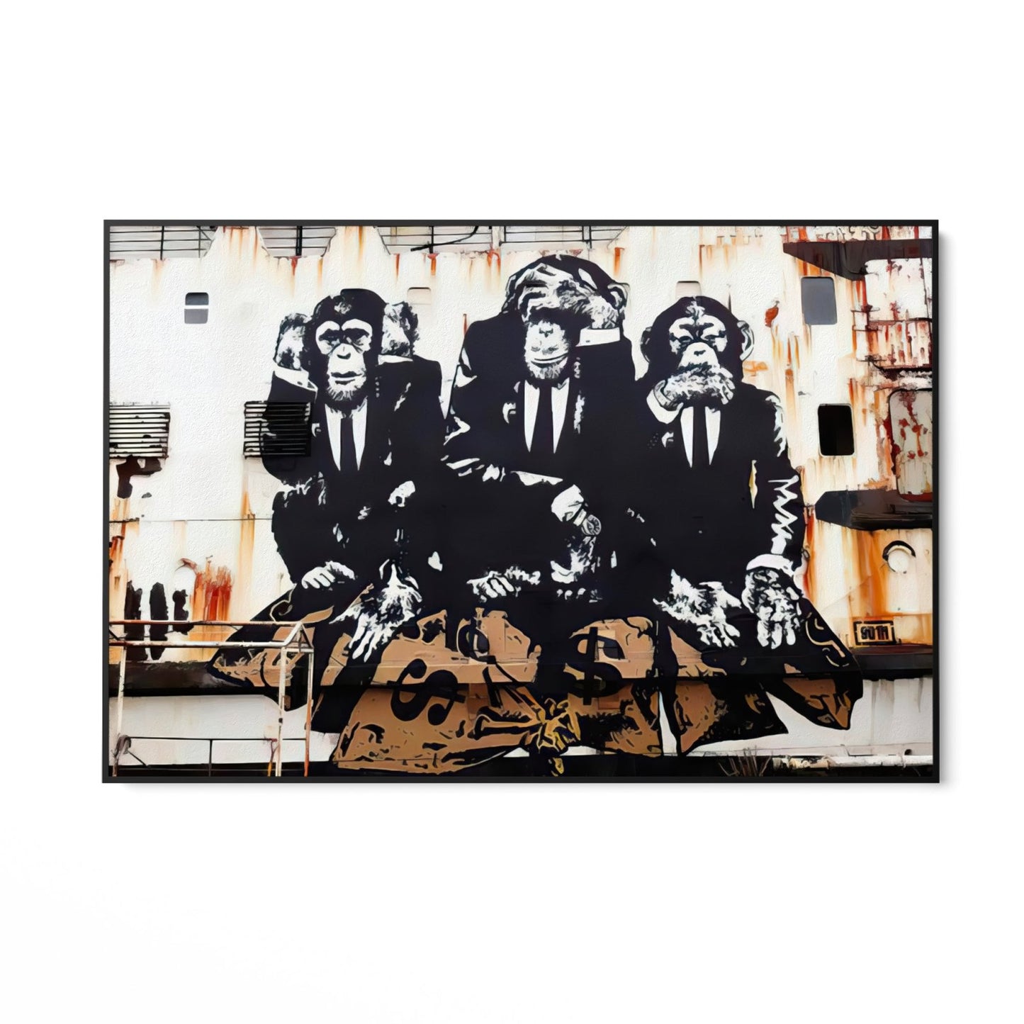 Tres monos de negocios, Banksy