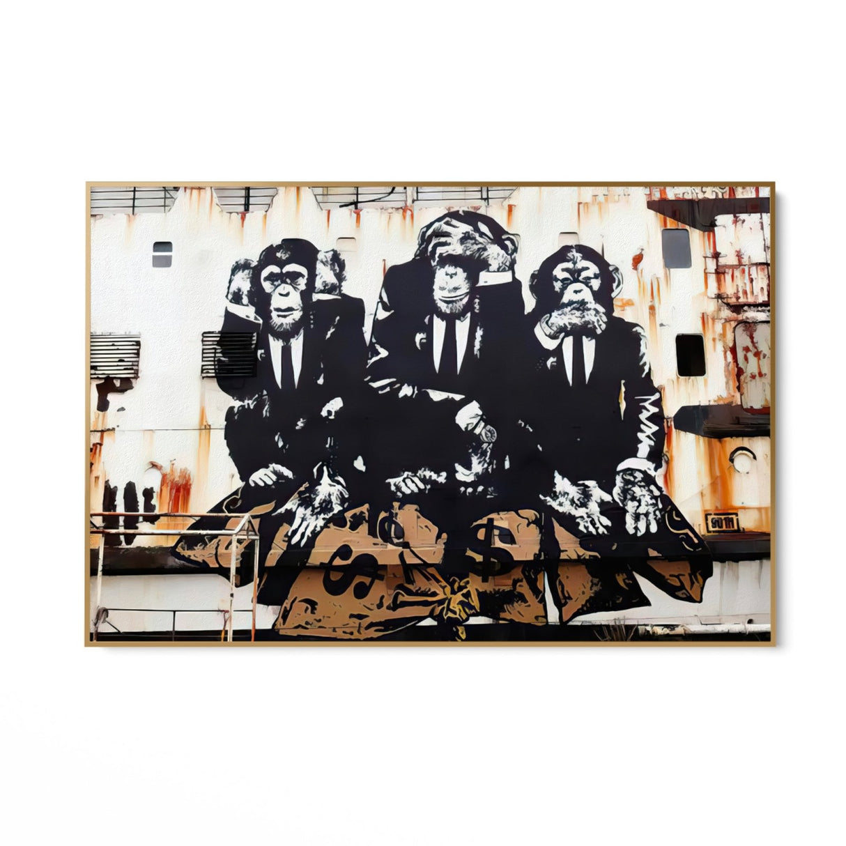 Tres monos de negocios, Banksy