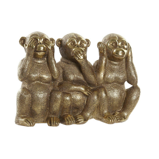 Trois singes dorés 28,5 x 11 x 19,6 cm