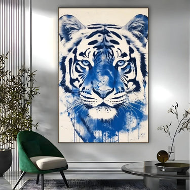 Quadro Stampa su Tela Tigre Blu - CupidoDesign