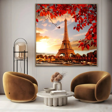 Torre Eiffel tra le Foglie d'Autunno, Parigi - CupidoDesign