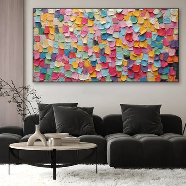Quadro Stampa su Tela Trama di colori vivaci - CupidoDesign