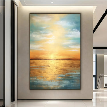 Quadro Stampa su Tela Tramonto dorato - CupidoDesign