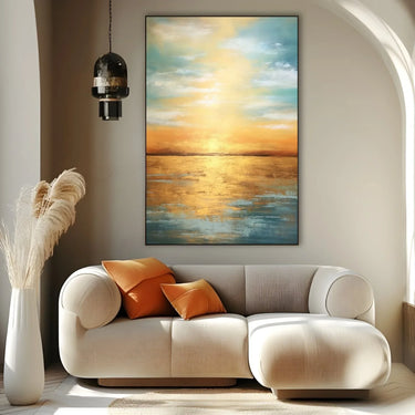 Quadro Stampa su Tela Tramonto dorato - CupidoDesign