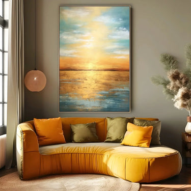 Quadro Stampa su Tela Tramonto dorato - CupidoDesign