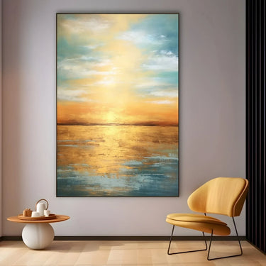 Quadro Stampa su Tela Tramonto dorato - CupidoDesign
