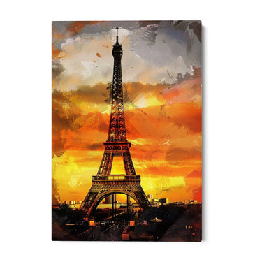 Quadro Stampa su Tela Tramonto su Eiffel - CupidoDesign