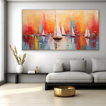 Quadro Stampa su Tela Tramonto tra le vele - CupidoDesign