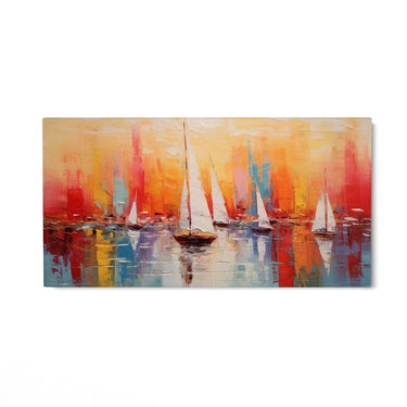 Quadro Stampa su Tela Tramonto tra le vele - CupidoDesign