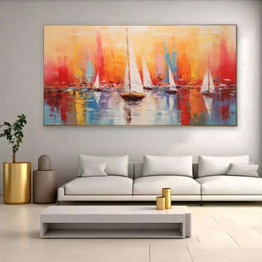 Quadro Stampa su Tela Tramonto tra le vele - CupidoDesign