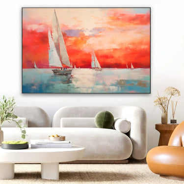 Quadro Stampa su Tela Tramonto verso l'orizzonte - CupidoDesign