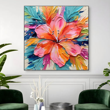 Quadro Stampa su Tela Trasparenze Floreali 70x70cm - CupidoDesign