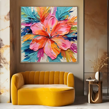 Quadro Stampa su Tela Trasparenze Floreali 70x70cm - CupidoDesign