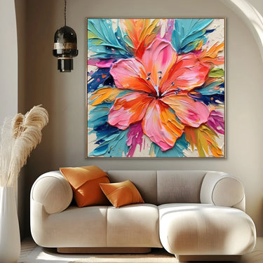 Quadro Stampa su Tela Trasparenze Floreali 70x70cm - CupidoDesign