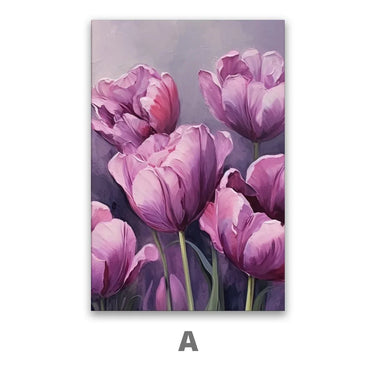 Quadro Stampa su Tela Tulipani viola - CupidoDesign