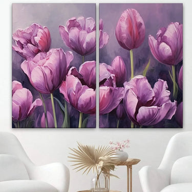 Quadro Stampa su Tela Tulipani viola - CupidoDesign