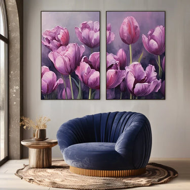 Quadro Stampa su Tela Tulipani viola - CupidoDesign