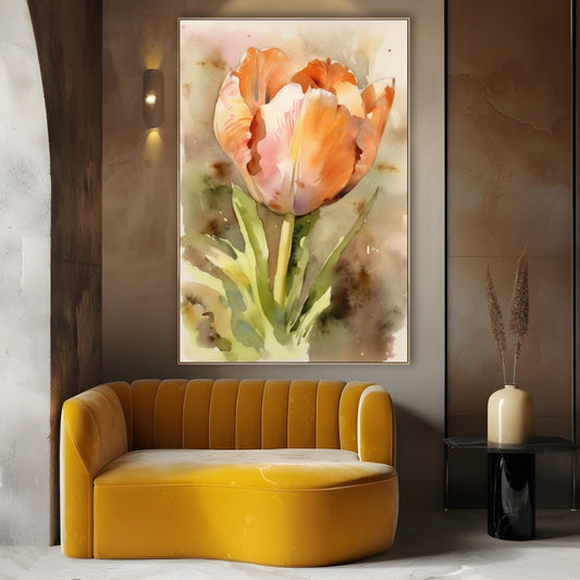 Akvarelový tulipán