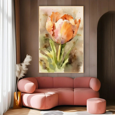 Quadro Stampa su Tela Tulipano Acquarello - CupidoDesign