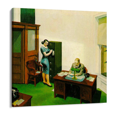 Quadro Stampa su Tela Ufficio di Notte, Edward Hopper - CupidoDesign