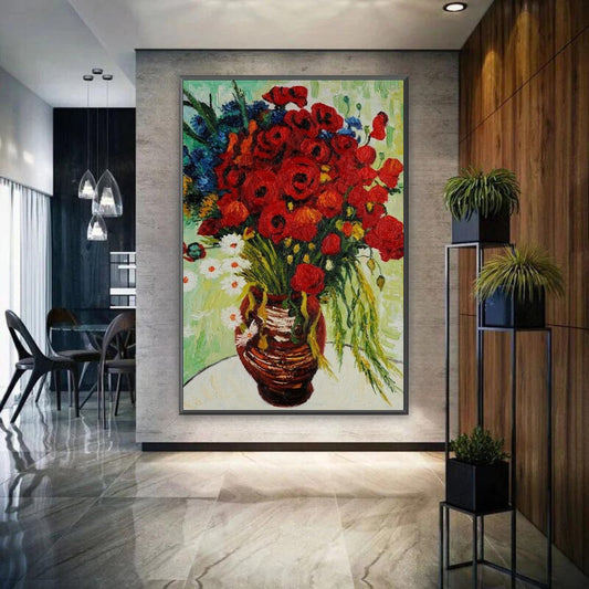 Váza so sedmokrásky a makom, Vincent Van Gogh