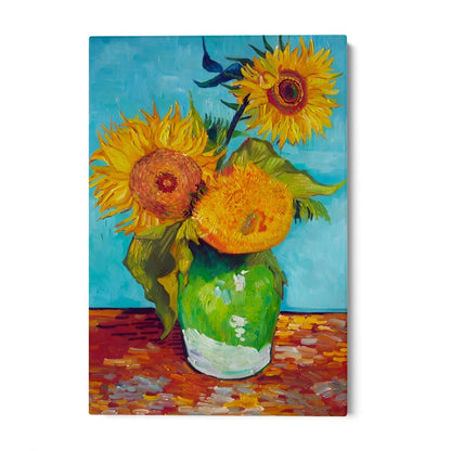 Váza s tromi slnečnicami, Vincent Van Gogh