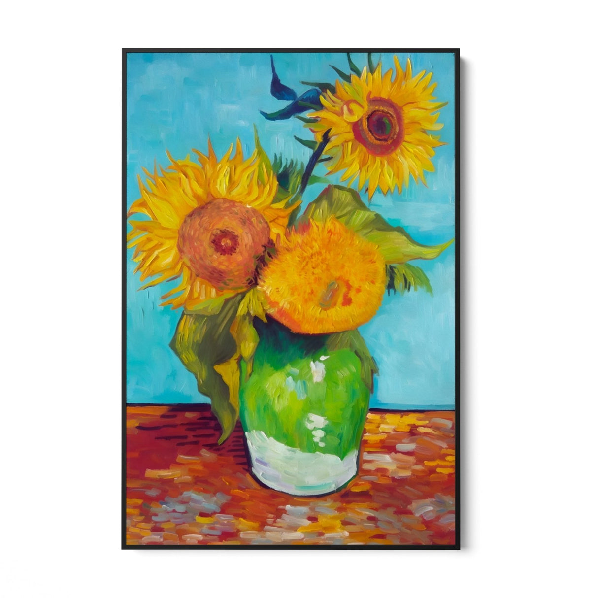 Vase med tre solsikker, Vincent Van Gogh