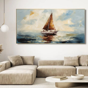 Quadro Stampa su Tela Vela in solitaria - CupidoDesign