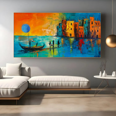 Quadro Stampa su Tela Verso il Sole Blu - CupidoDesign