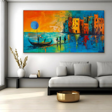 Quadro Stampa su Tela Verso il Sole Blu - CupidoDesign