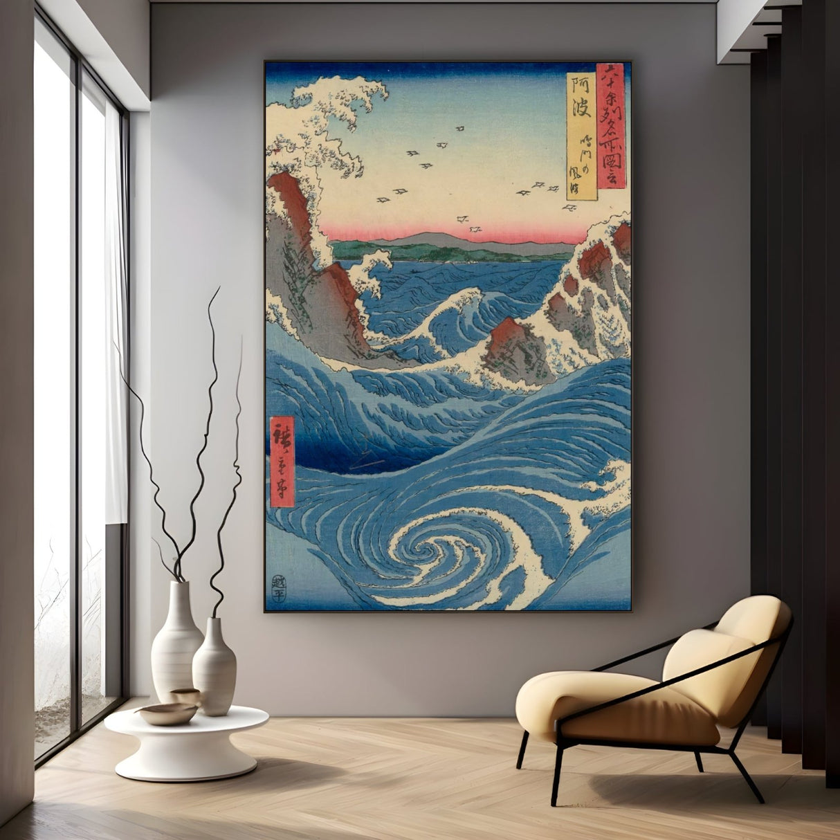 Vista del vortice di Naruto ad Awa, Utagawa Hiroshige - CupidoDesign