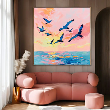 Quadro Stampa su Tela Volo al tramonto - CupidoDesign