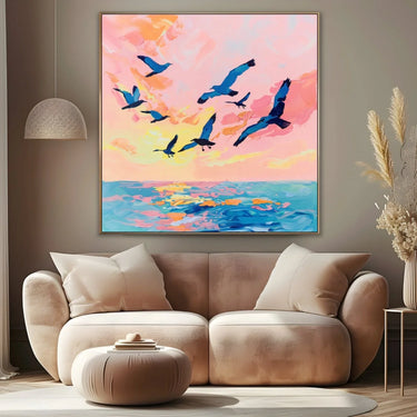 Quadro Stampa su Tela Volo al tramonto - CupidoDesign