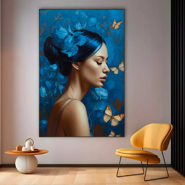 Quadro Stampa su Tela Volto Azzurro - CupidoDesign
