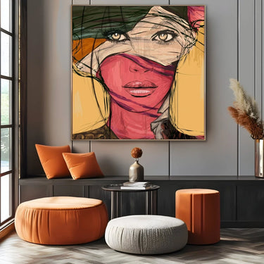 Quadro Stampa su Tela Volto curioso - CupidoDesign
