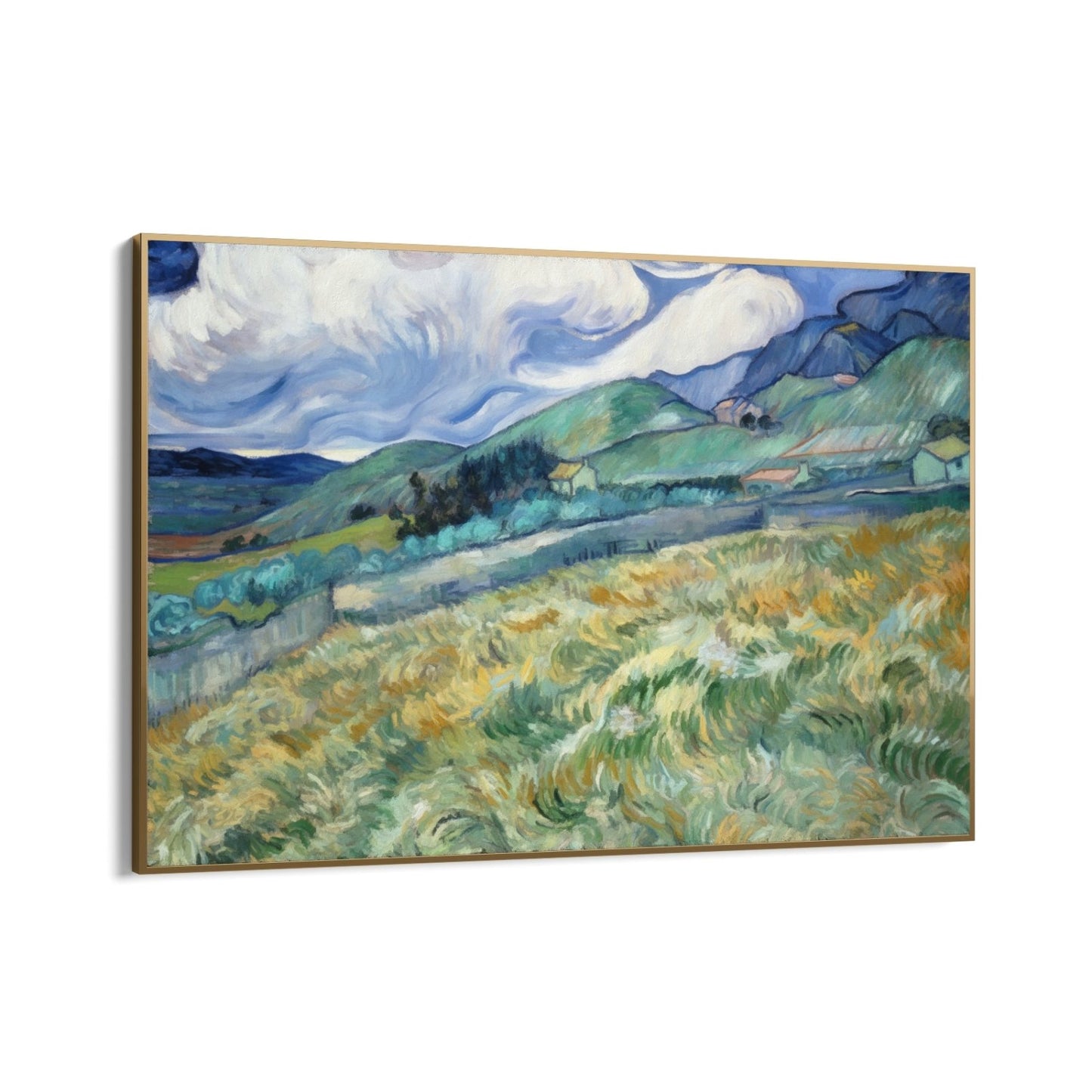 Champ de blé et montagnes 1889, Vincent Van Gogh