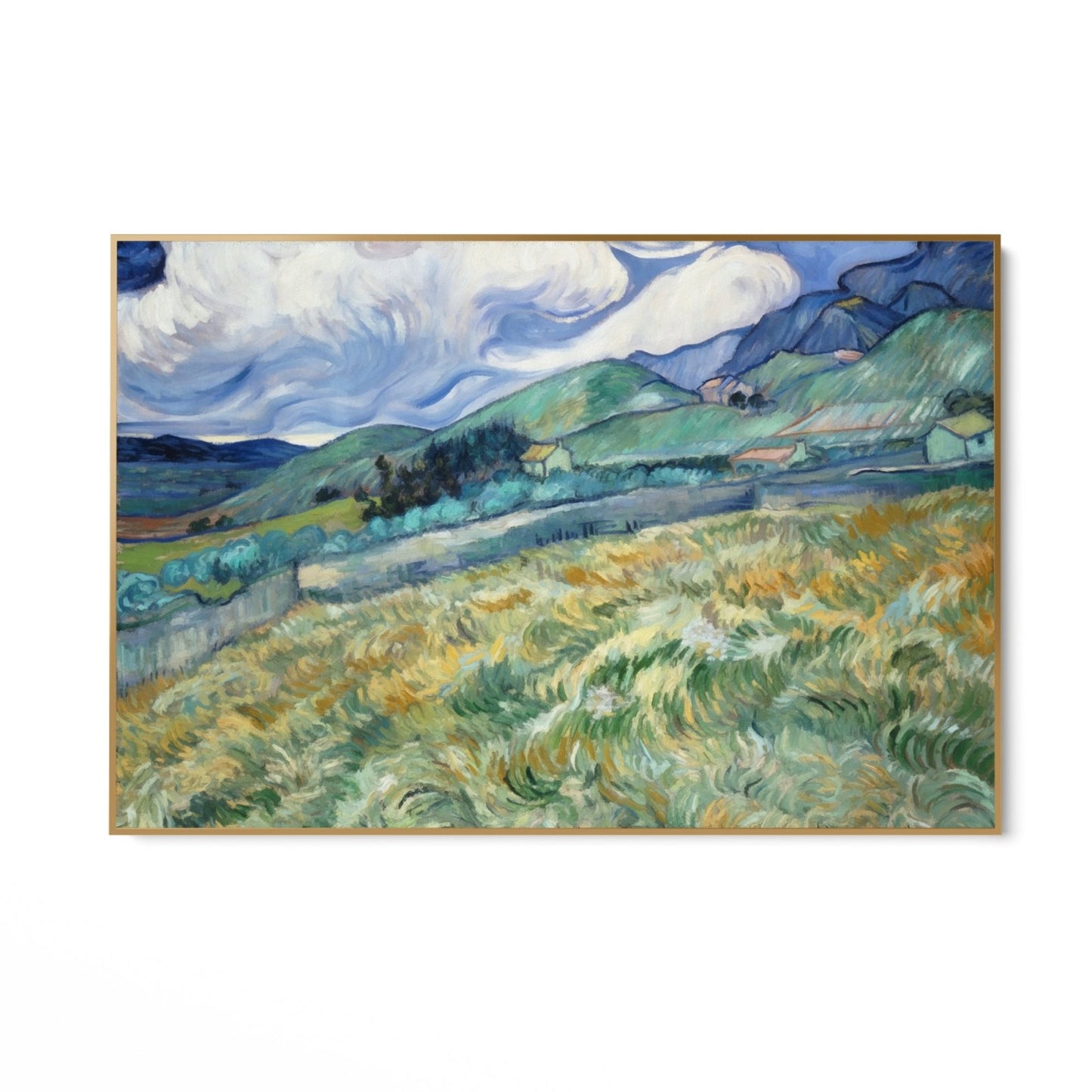 Kviečių laukas ir kalnai 1889 m., Vincentas Van Gogas
