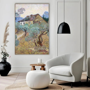 Quadro Stampa su Tela White Cottage Among Olive Trees, Vincent Van Gogh - CupidoDesign