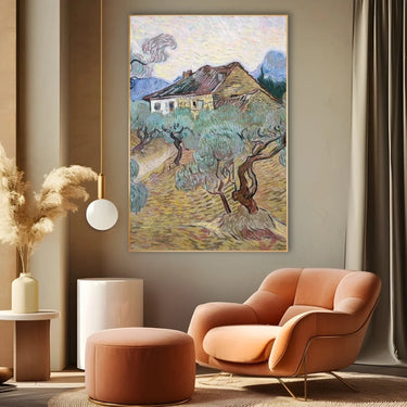 Quadro Stampa su Tela White Cottage Among Olive Trees, Vincent Van Gogh - CupidoDesign