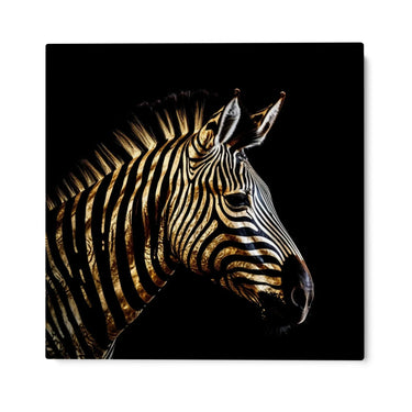 Quadro Stampa su Tela Zebra Dorata - CupidoDesign
