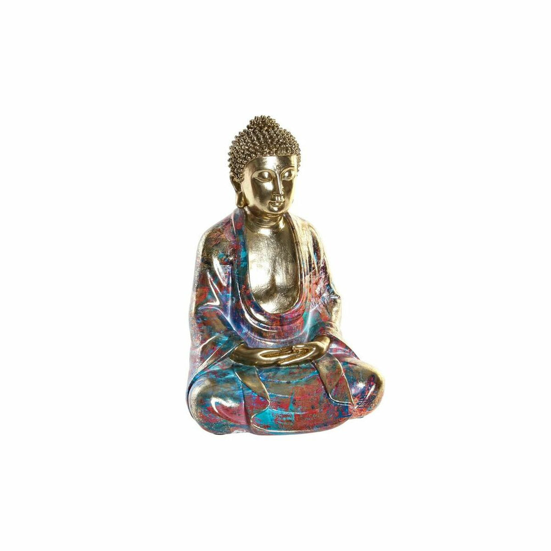 Statua Decorativa DKD Home Decor 22 x 17,5 x 32 cm Dorato Buddha Multicolore Orientale